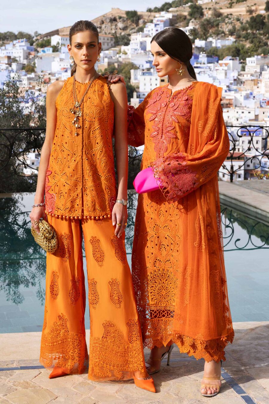 Maria B 3 Piece Unstitched Embroidered Paper Cotton Suit | D-2505-B - Image 7